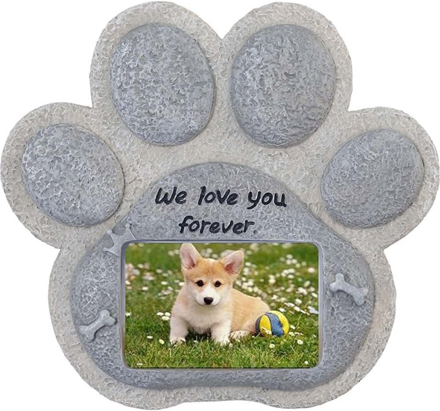 RRMMAN Pet Tombstone for Cat,Pet Memorials Stone,Resin Pet Headstone Cat Memorial Stone Puppy Tombstone with Pet Photo Frame,Outdoor Indoor Cat Loss of Pet Sympathy Gift (Dog)