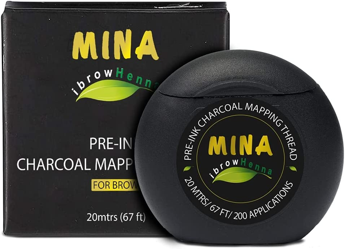 MINA Ibrow Charcoal Pre-Inked Microblading String for Brow Mapping – Measuring Tool for Marking Symmetrical Eyebrows