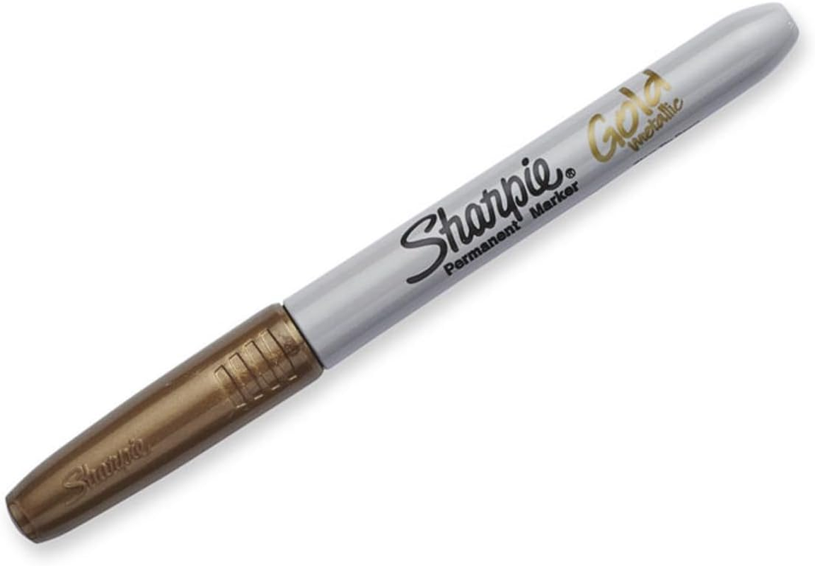 Sharpie Metallic Permanent Marker, Fine Point, Gold, 1 Count