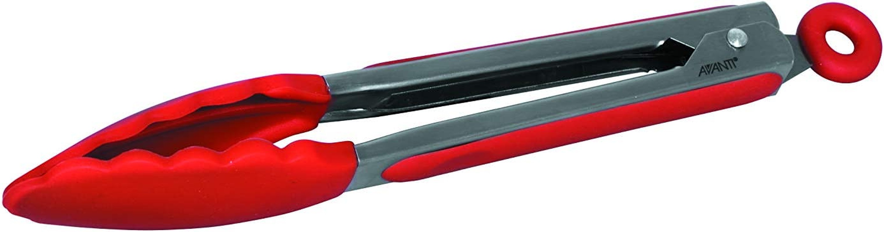 Avanti Silicone Tongs with Head and Grip, 23 Cm Size, Red