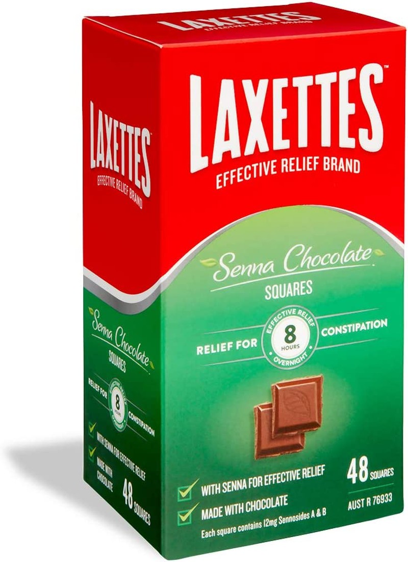 Laxettes Senna Chocolate Squares, 48 Count