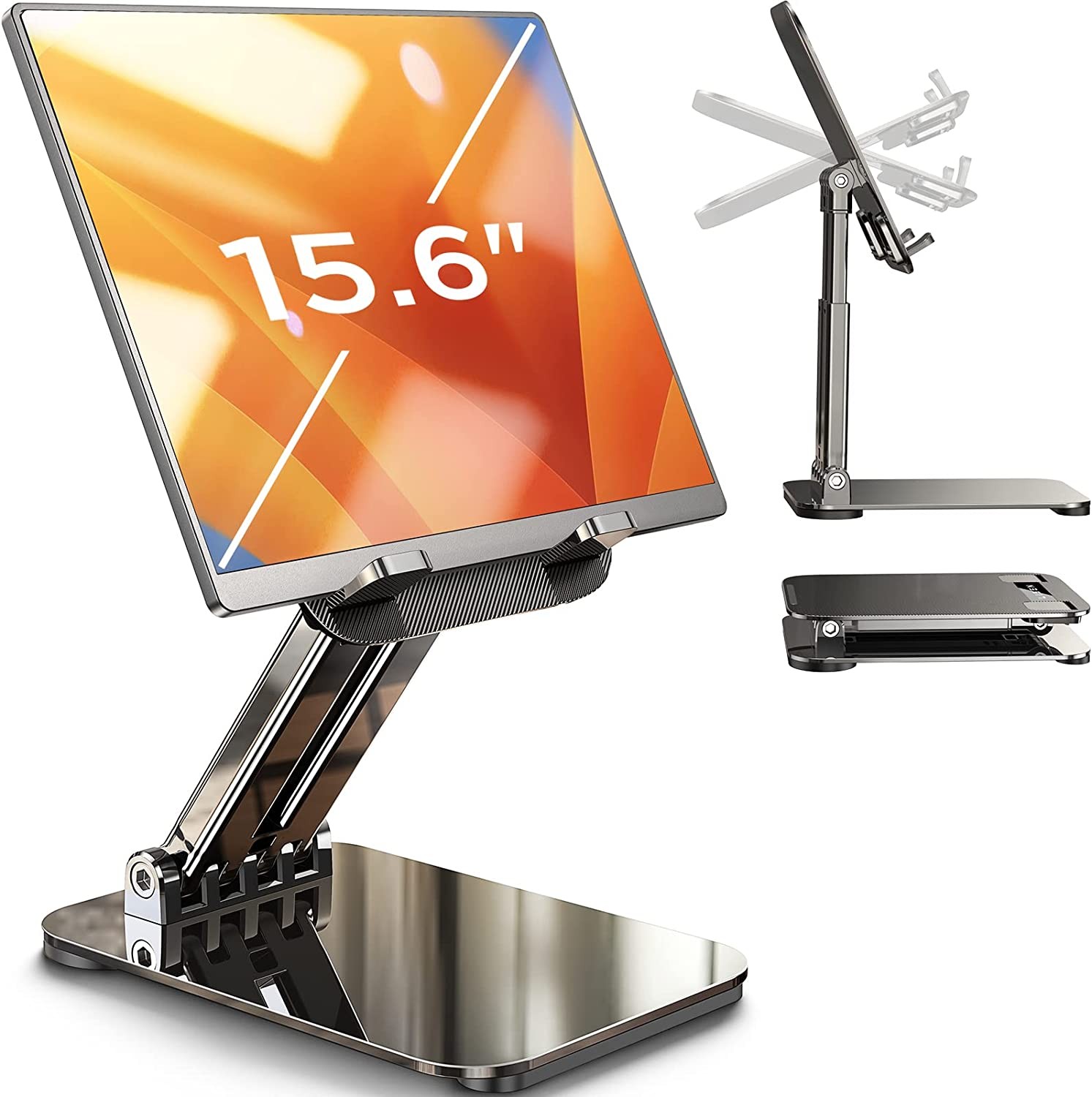 LISEN for Ipad Stand Holder Adjustable Tablet Stand for Desk Portable Monitor Stand Tablet Holder Travel Must Haves Ipad Pro Holder Travel Essentials for Tablets/Portable Monitor/Ps/Switch 4.7″-15.6″