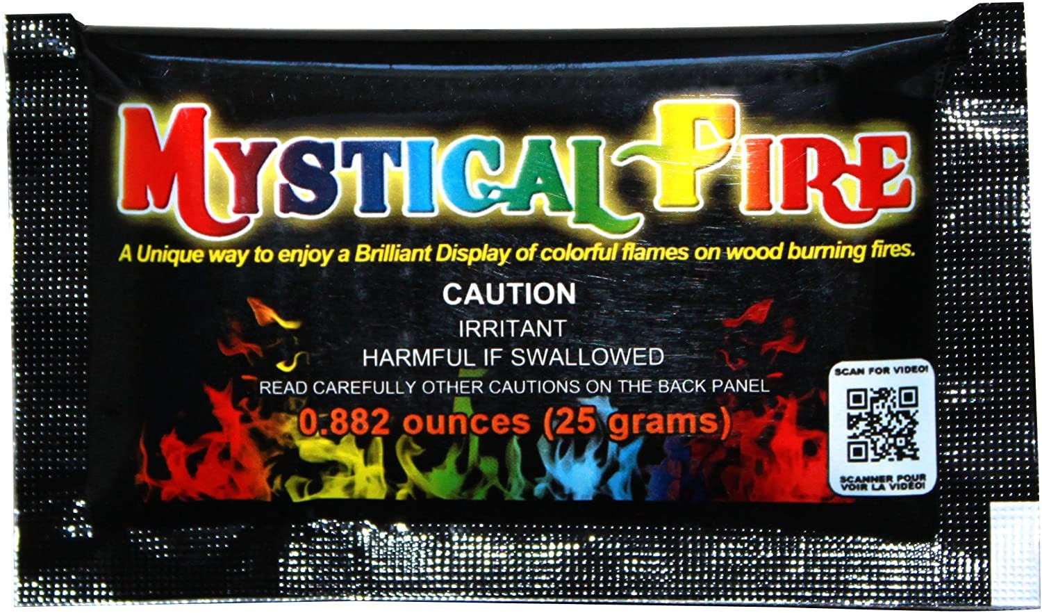 Mystical Fire Flame Colorant Vibrant Long-Lasting Pulsating Flame Color Changer for Indoor or Outdoor Use 0.882 Oz Packets 25- Count Box