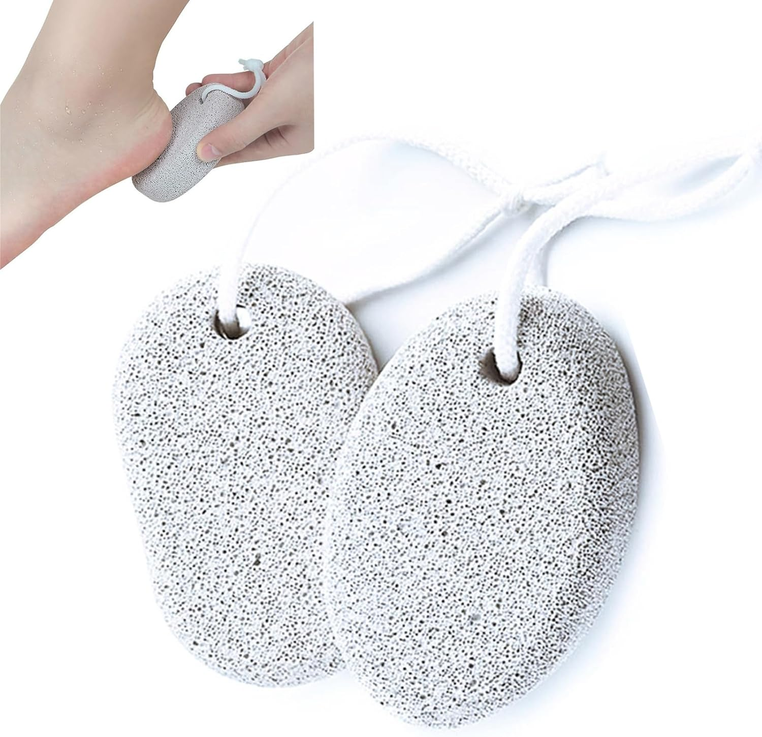 XMANX 2 Pieces Natural Pumice Stone for Feet，Lava Pedicure Tools for Feet Lava Pumice Stone Foot File Pumice Stone for Callus Removal Scrubber for Hands Care Foot Exfoliation Dead Skin Remover