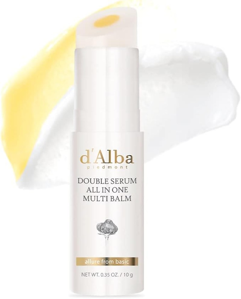 D’Alba Italian White Truffle Double Serum All-In-One Multi Balm, Vegan Skincare, 3-In-1 Treatment with White Truffles for Moisture and Wrinkle Improvement, Glowy Finish Serum Stick (10G)