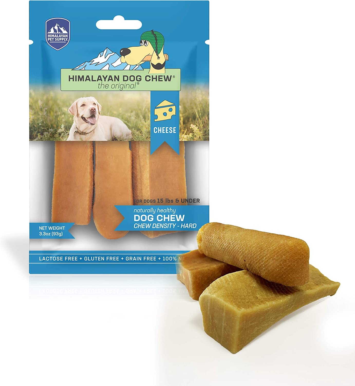 Himalayan Dog Chew Original Yak Cheese Dog Chews, 100% Natural, Long Lasting, Gluten Free, Healthy & Safe Dog Treats, Lactose & Grain Free, Protein Rich, Small Dogs 15 Lbs & Smaller, 3.3 Oz