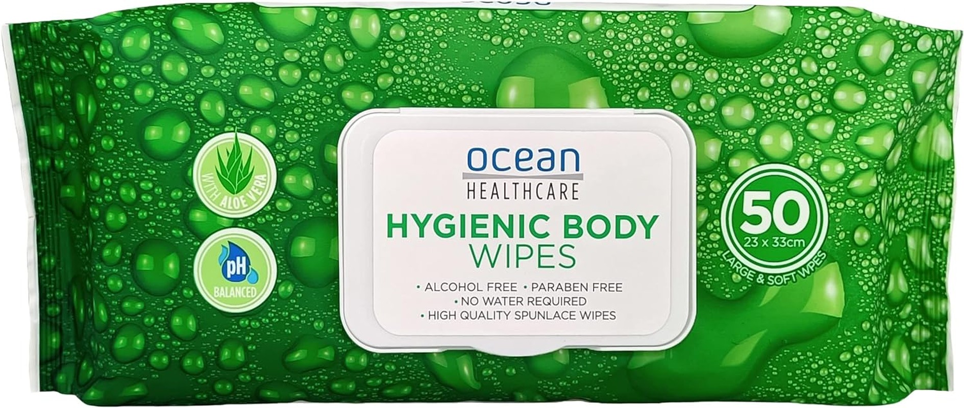 Ocean Health Care 50 Wipes, White, 20.0 Grams