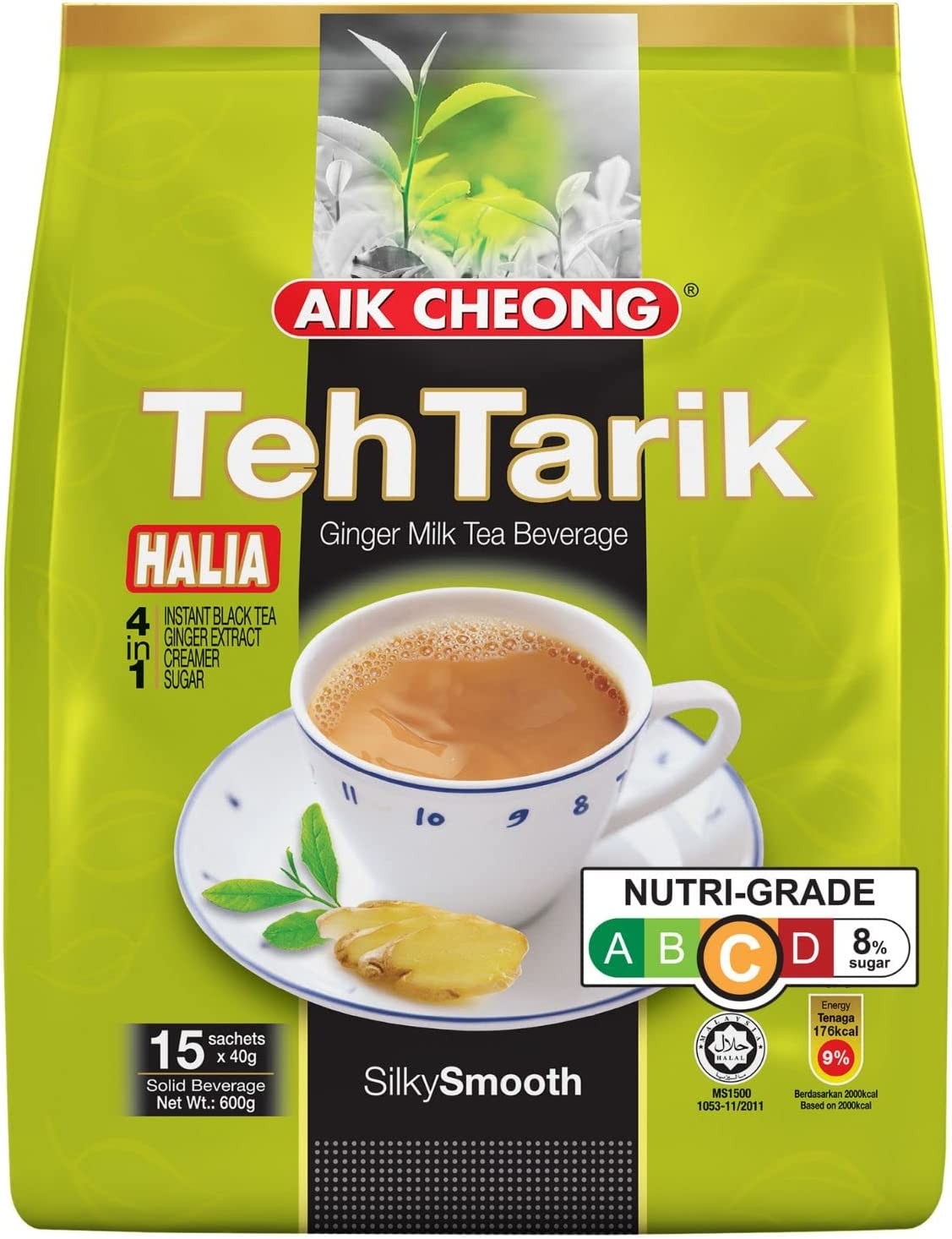 Aik Cheong Teh Tarik Ginger Milk Tea 40 G (Pack of 15)