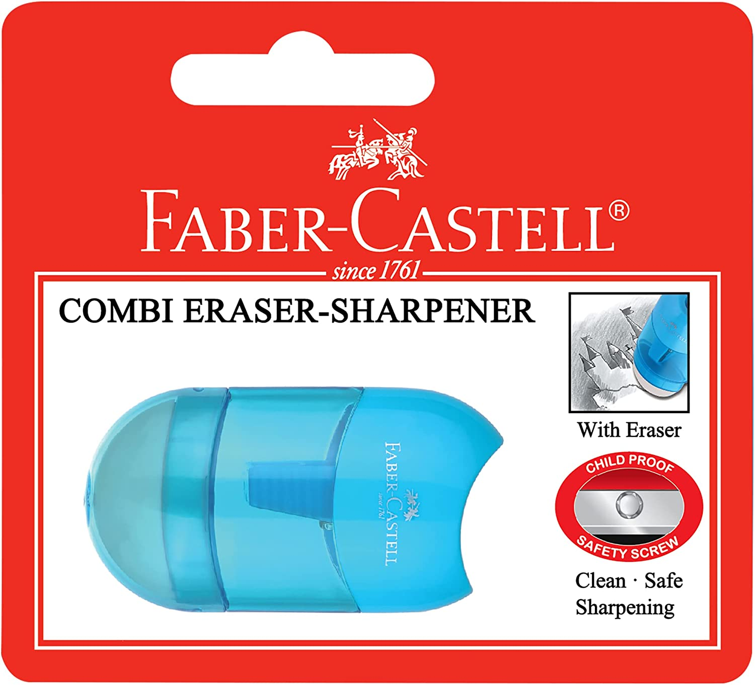 Faber-Castell Combi 1 Hole Sharpener and Eraser, (81-183692)