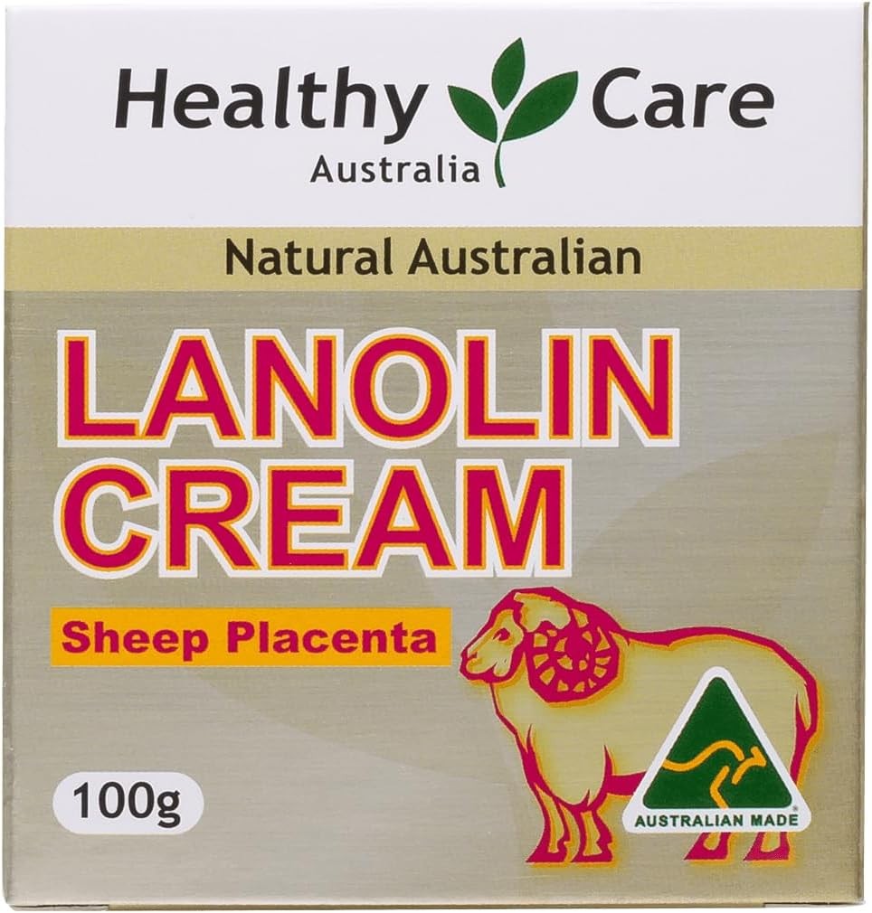 Healthy Care Lanolin Cream with Sheep Placenta, Gold, 100 G