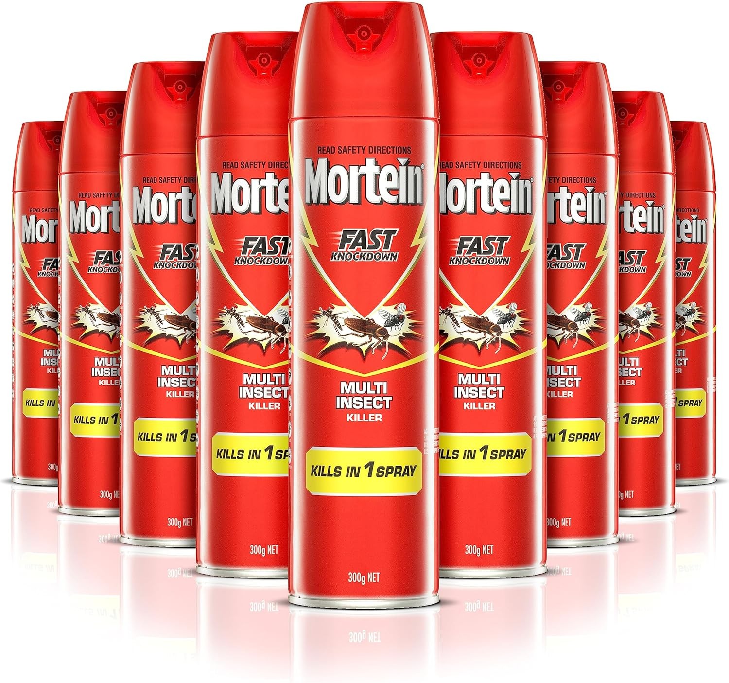 Mortein Fast Knockdown Aerosol Multi Insect Killer 300 G (Pack of 9)