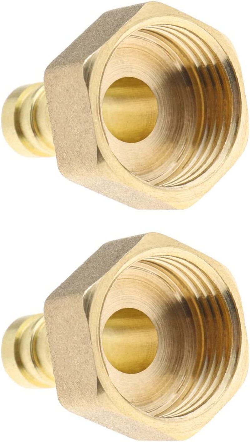 2PCS 10Mm to 1/2 Inch BSP Female Thread Barb Brass Fitting Connectors Hose Barbed Joint Adapter Coupler for Fuel Air Gas Water Oil