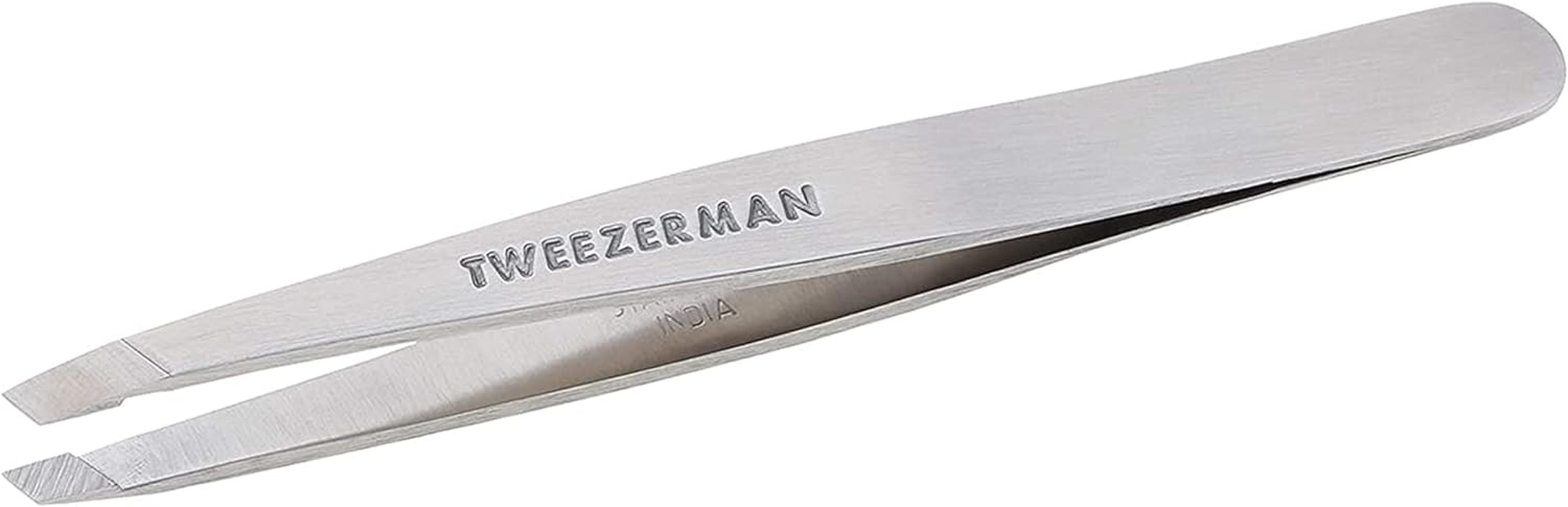 Tweezerman Stainless Steel Slant Tweezer, Silver