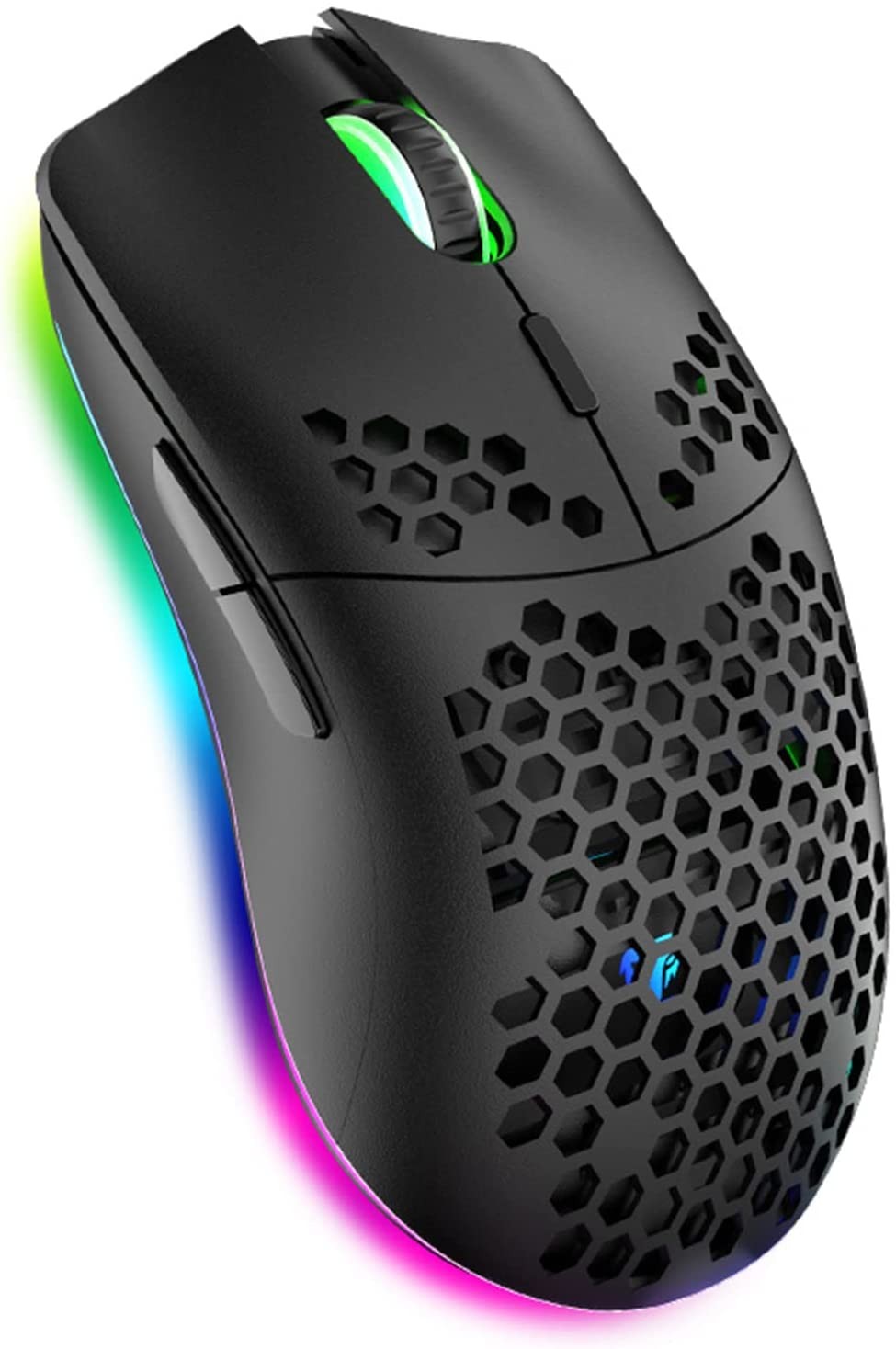 Wireless Gaming Mouse, Computer Mouse with Honeycomb Case, 11 RGB Chroma Backlight, 3400 DPI, 6 Programmed Buttons, USB Receiver, Energy Saving, Wireless Mouse for Pc/Mac/Black