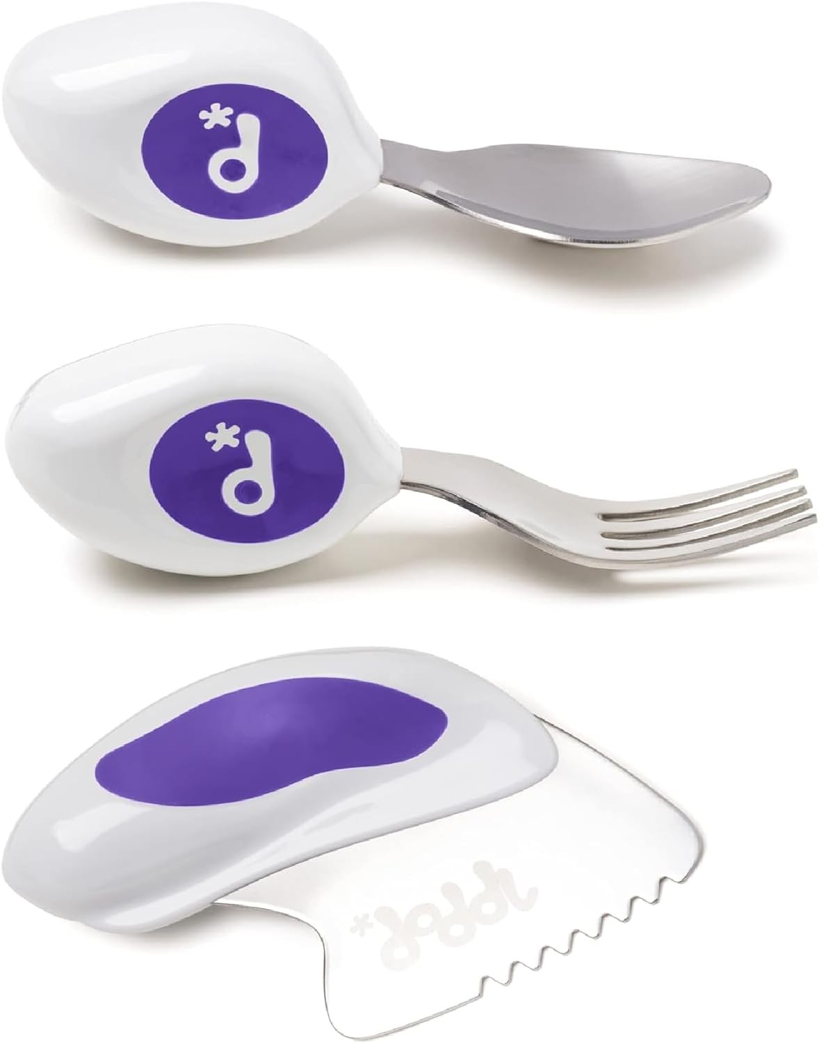 Doddl Cutlery Set, Toddler Self Feeding Cutlery, Spoon, Fork & Knife, 12Months+ (Indigo)