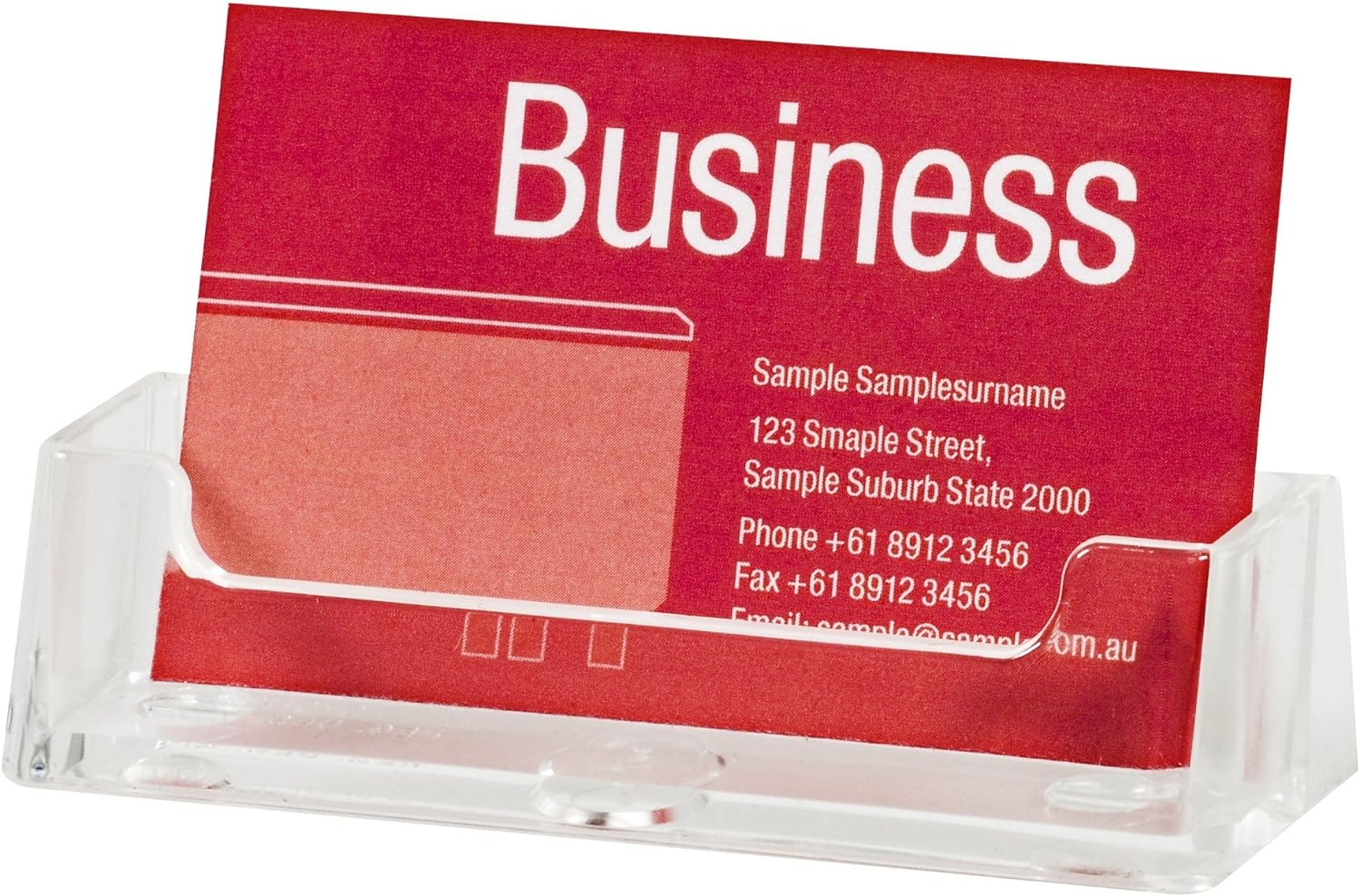 Esselte Landscape Business Card Holder, Clear