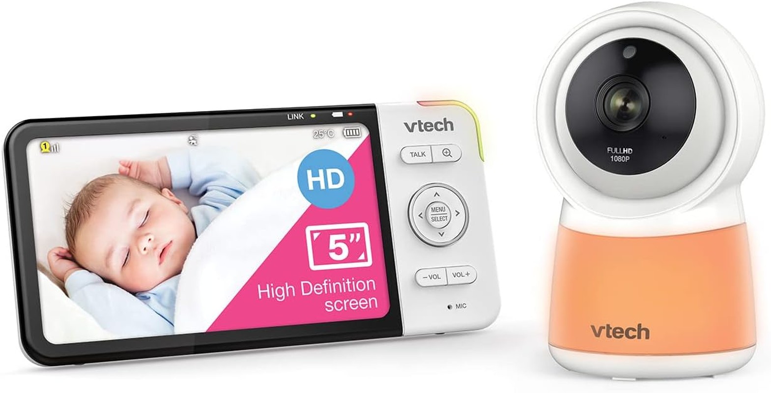 Vtech RM5754HD 5″ Smart Wi-Fi 1080P HD Video Baby Monitor with Remote Access