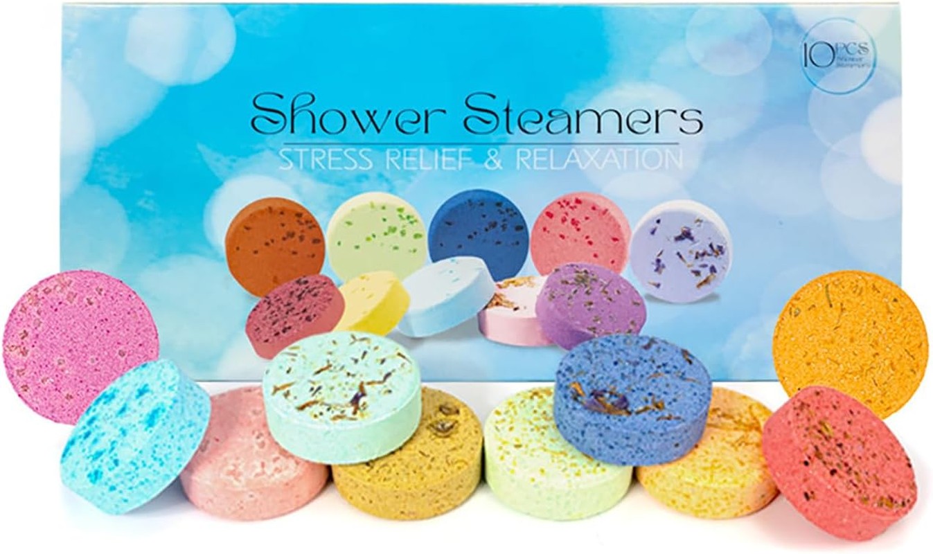 Shower Steamers Aromatherapy, 10 Pcs Shower Bombs for Self-Care, Stress Relief and Relaxation Shower Tablets for Home SPA, Mothers Day Birthday Self Care Gifts for Women, Mom, Men