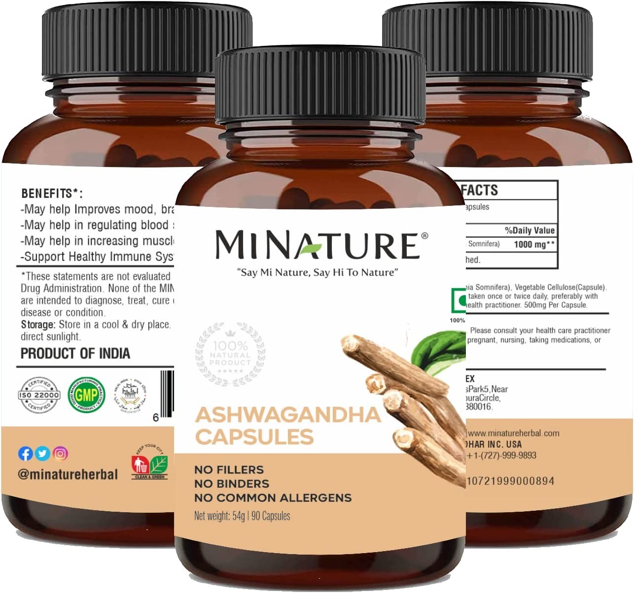 Ashwagandha Capsules | 1000 Mg | 90 Capsules – 45 Day Supply