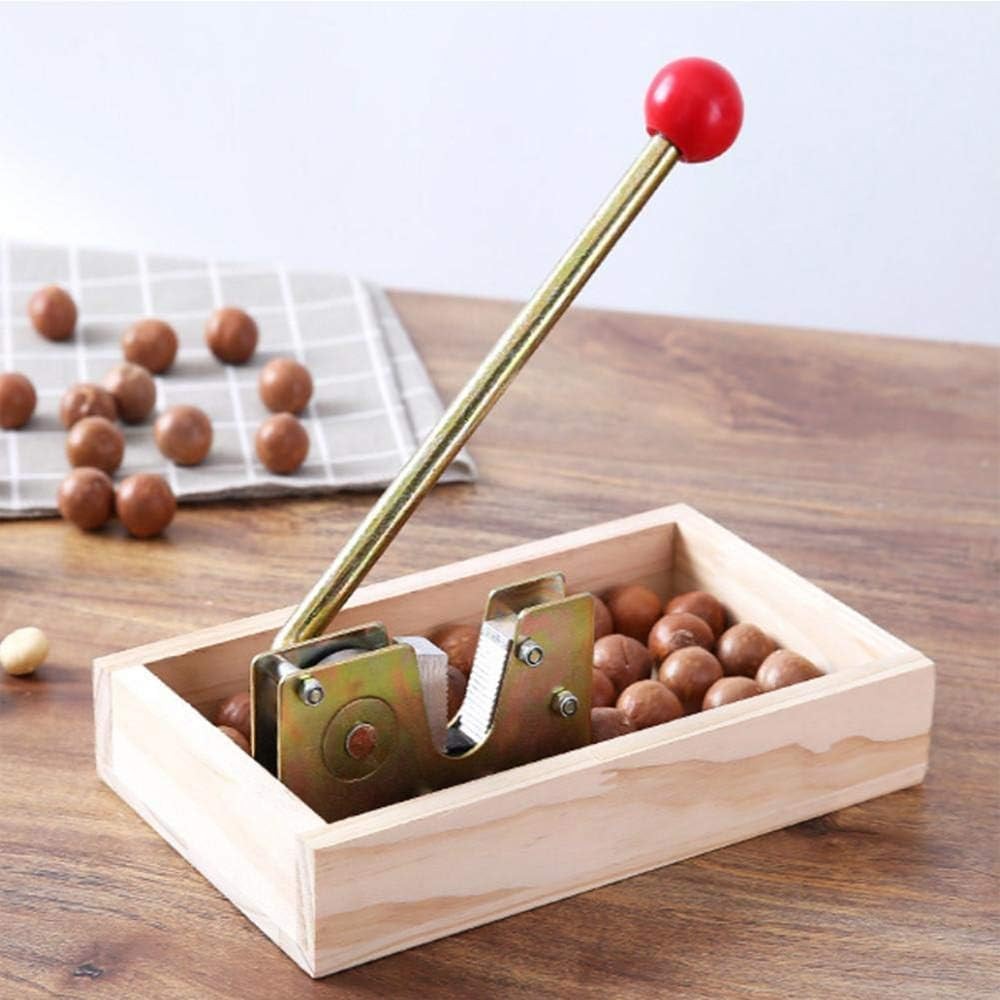 Manual Nutcracker – Open Nut Artifact, Aluminum Alloy Nut Tongs Desktop Wooden Base Durable Metal Handle, for Hazelnuts Almonds Walnuts Walnuts Macadamia