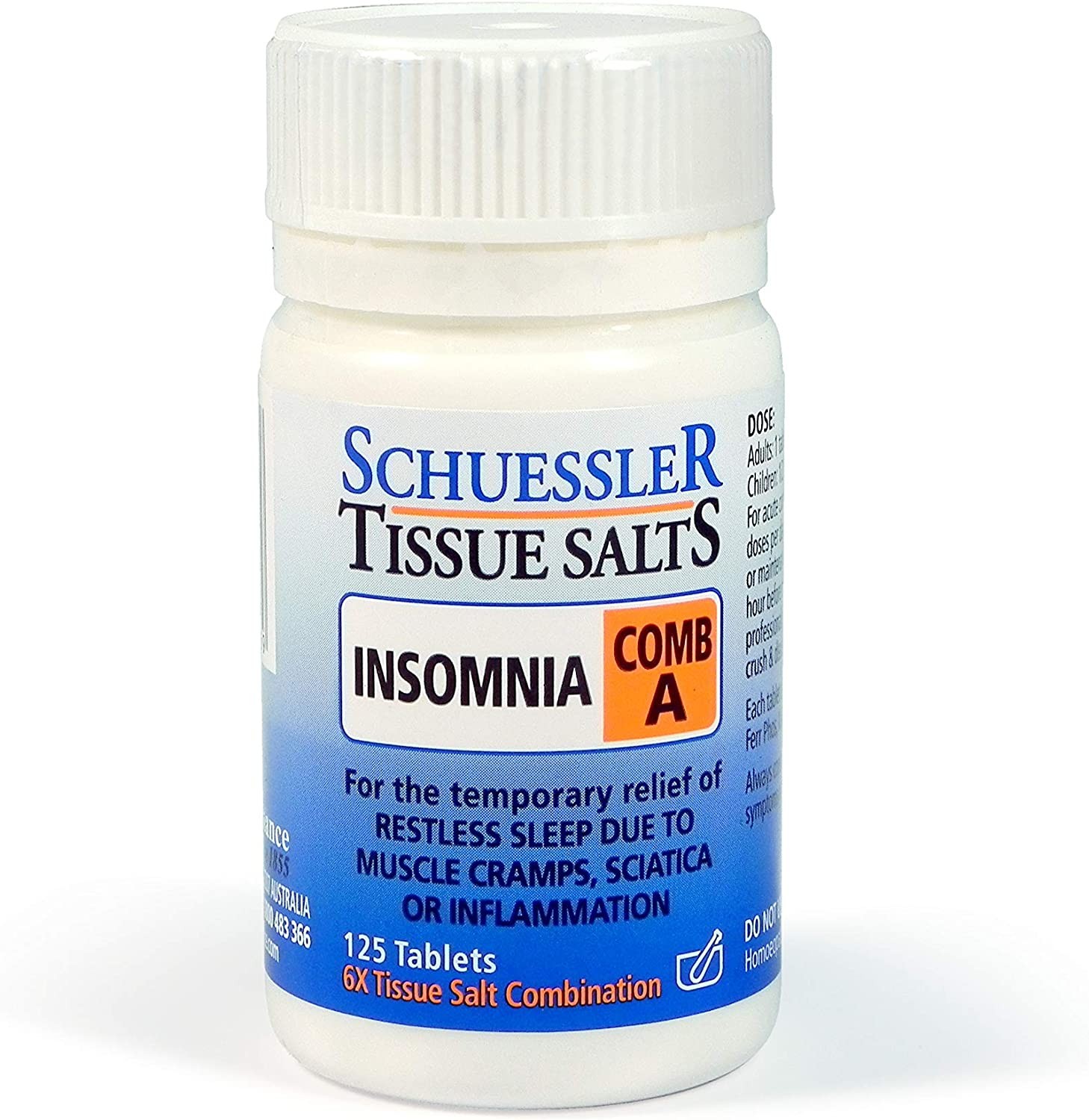 Schuessler Tissue Salts 125 Tablets – Comb a – Insomnia