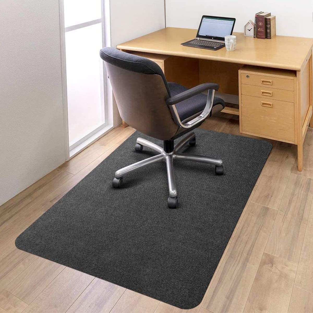 Jabykare Office Chair Mat for Hard Floor and Carpet, Computer Desk Chair Protector for Hardwood Floor, Gaming Rolling Chair and Home (90 * 120 Cm, Grey)