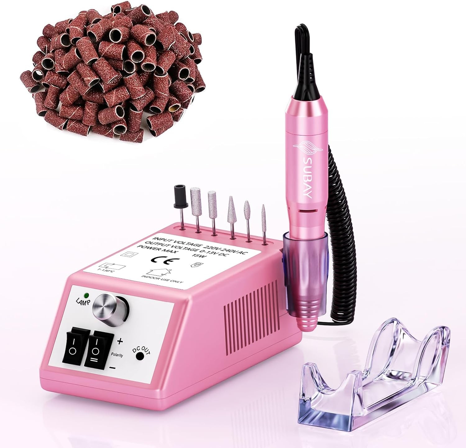 Nail Drill Professional Nail Drill Machine, 20000RPM Electric Nail File for Acrylic Gel Nails with Adjustable Speed and Reverse Rotation, Versatile Nail Drill Kit for Salon Home Use (Au-Plug)