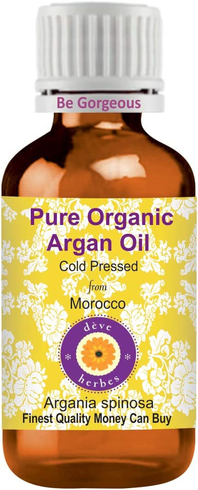 Deve Herbes Pure Organic Argan Oil (Morrocan) (Argania Spinosa) 100% Natural Therapeutic Grade Cold Pressed 15Ml (0.50 Oz)