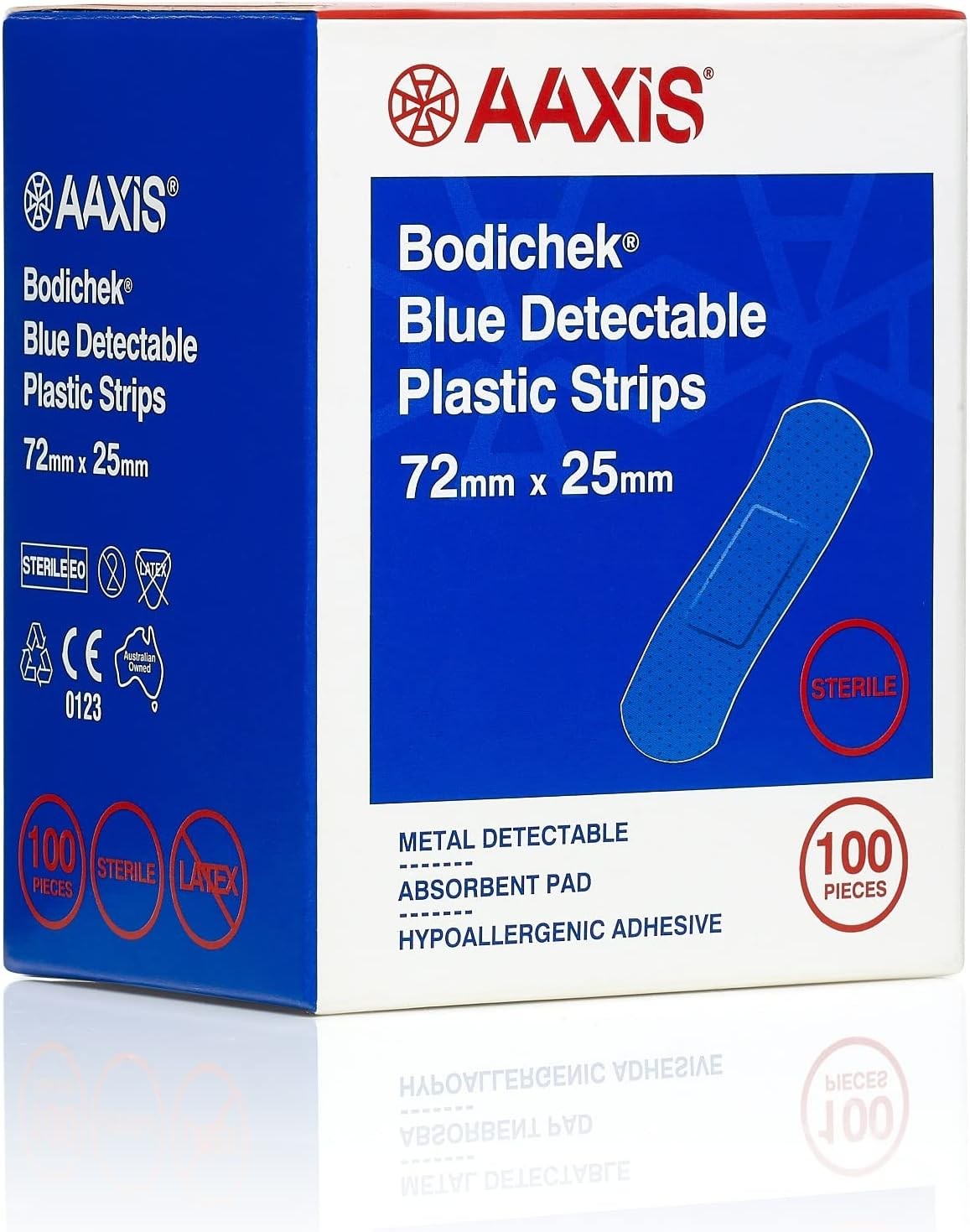 Aaxis Bodichek Blue Detectable Band Aid Strips 100 Piece