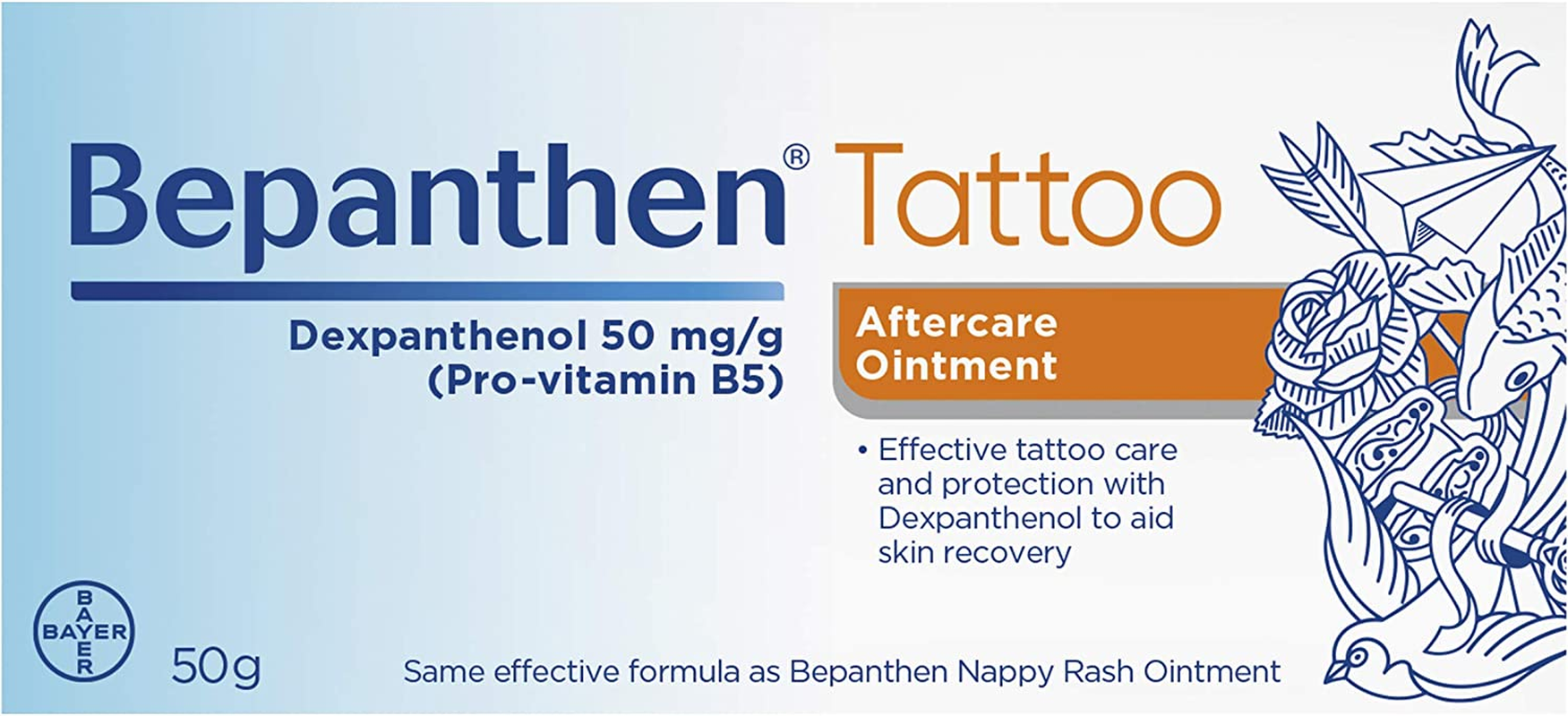 Bepanthen Tattoo Aftercare Ointment, Dermatologically Tested to Help Heal  and Protect Tattoos, 50 G | eMEGA Australia