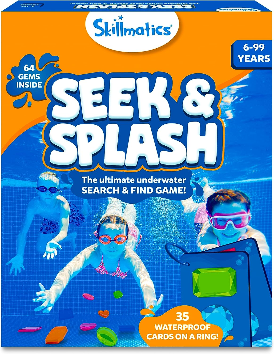 Skillmatics Seek & Splash Diving Gem Toys – Underwater Search and Find Game, Perfect for Swimming Pool & Summer Fun for Kids, Gifts for Boys & Girls Ages 6, 7, 8, 9 & Up