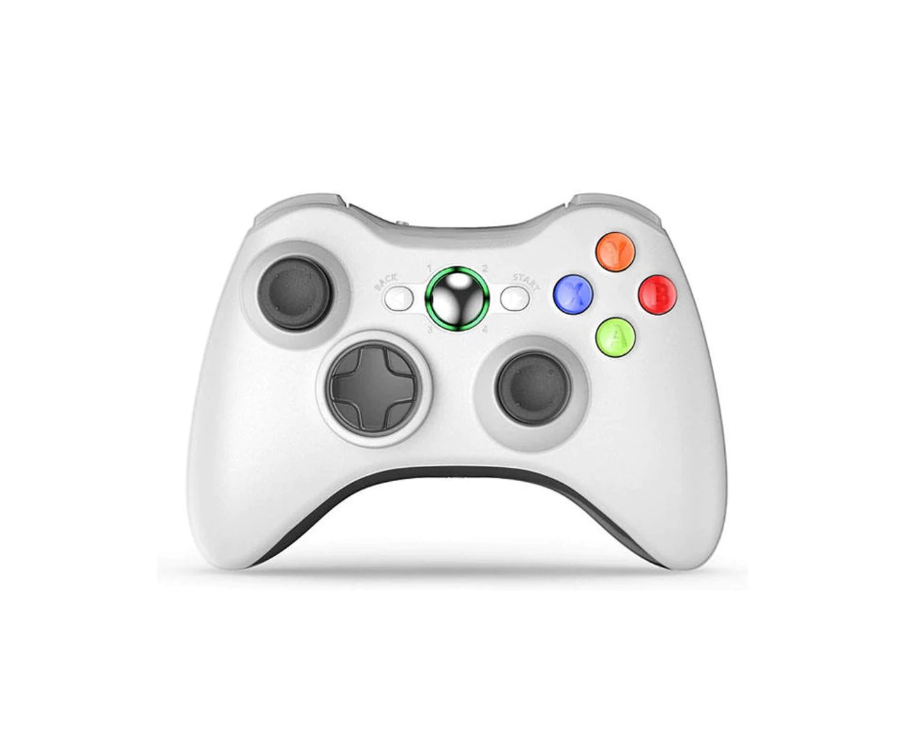 Ymall Wireless Dual Shock Controller with Receiver for Microsoft Xbox 360/Slim-White