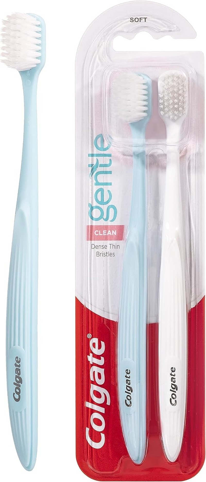 Colgate Gentle Clean Manual Toothbrush, 2 Pack, Soft Bristles