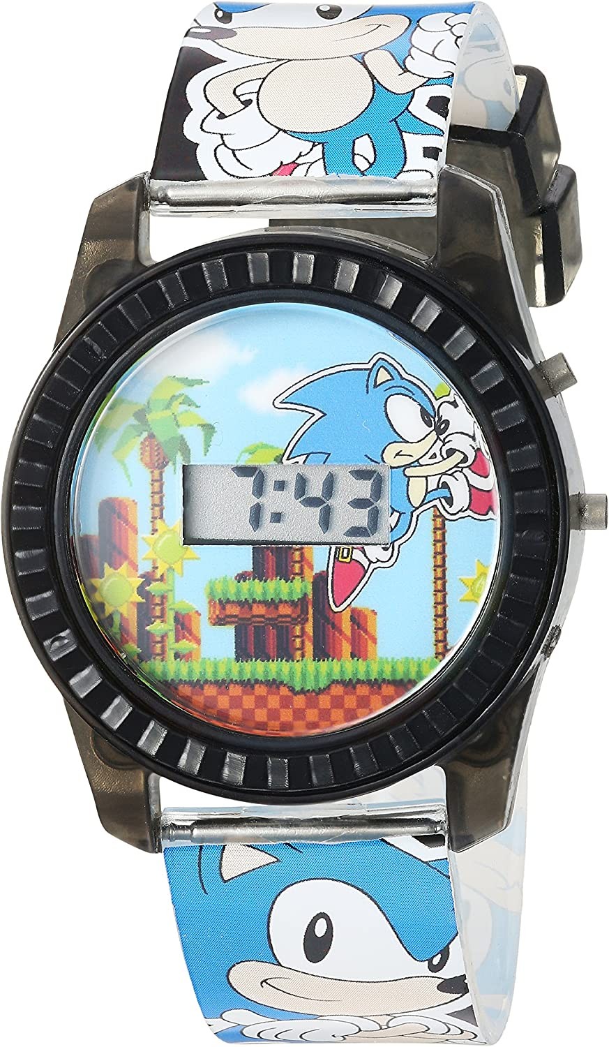 Sonic the Hedgehog Kids’ SNC4008 Digital Display Quartz Blue Watch, Blue/Black, Digital