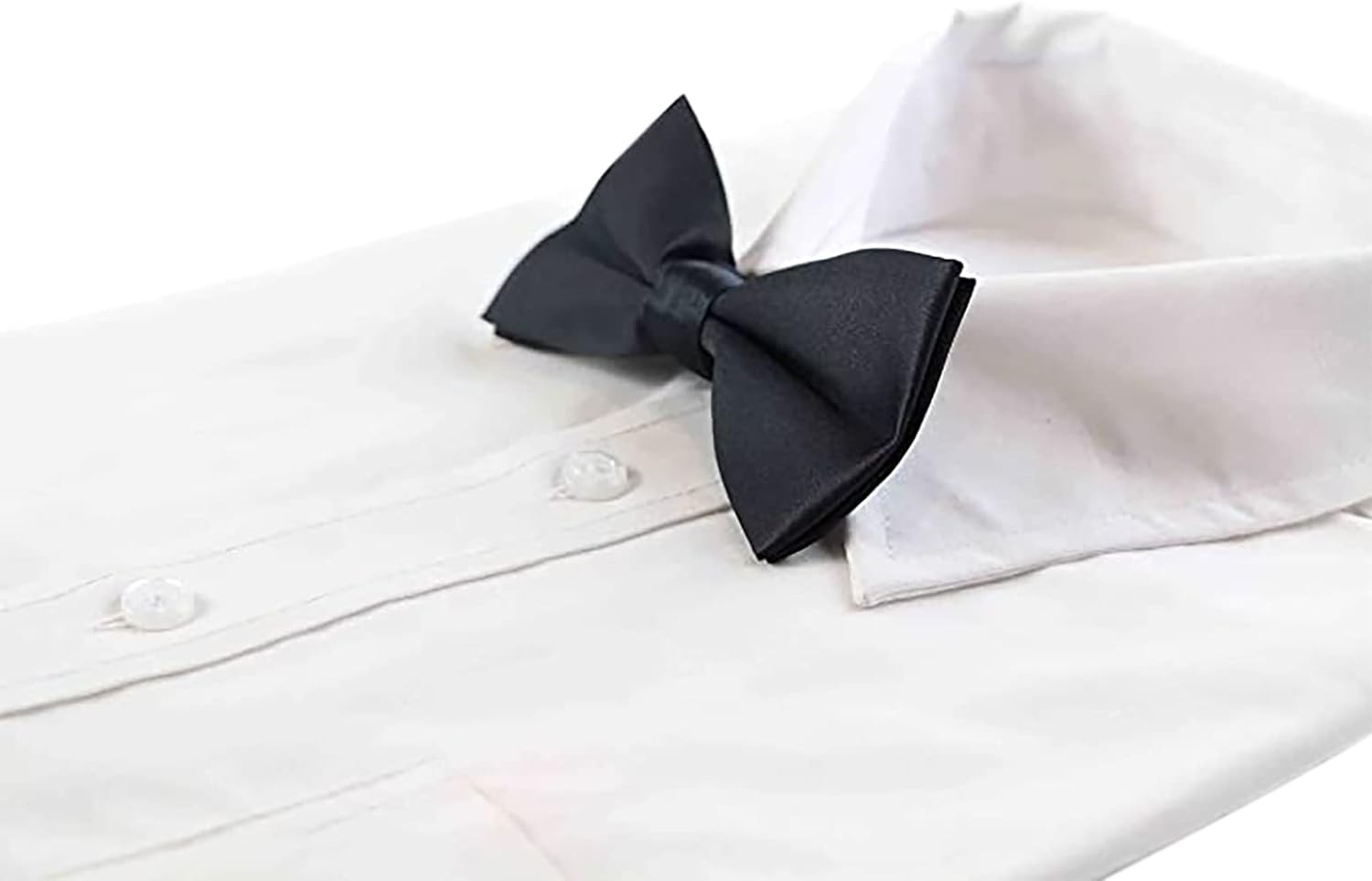 Mens Matt Solid Plain Black Colour Bow Tie