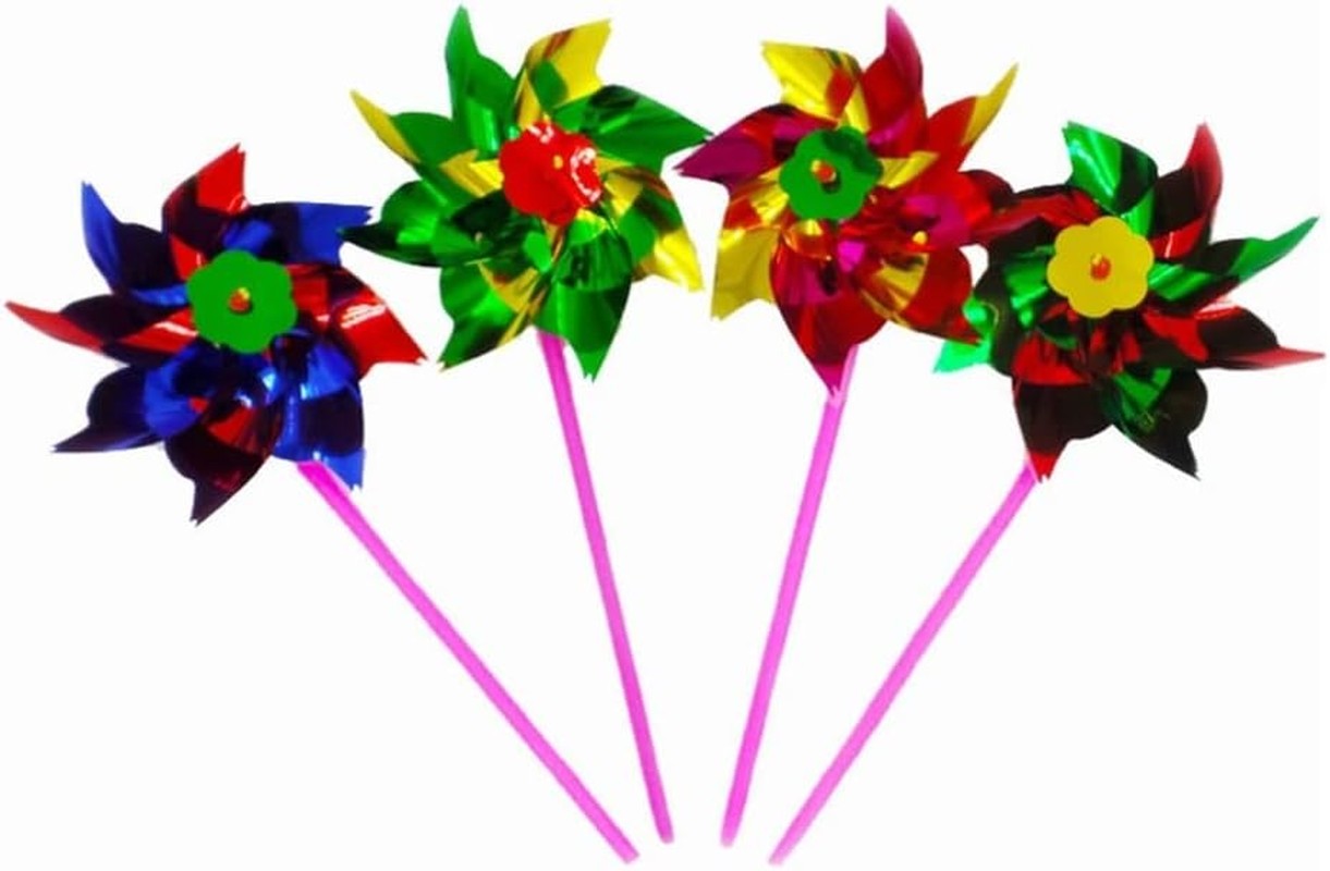 NUOLUX 10Pcs Plastic Windmill Pinwheel Wind Spinner Kids Toy Garden Lawn Party Decor