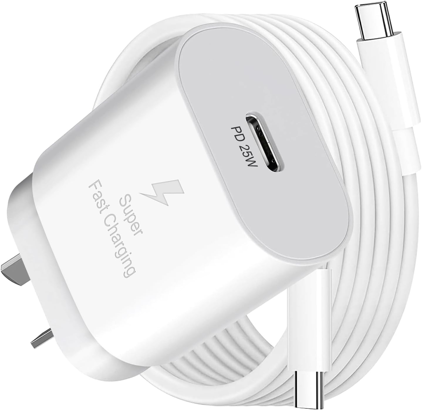 25W Super Fast Charger, USB C Wall Charger with 1M Type C Cable for Samsung, Aerostralia 25W USB C Wall Plug Compatible with Galaxy Ultra S23/S22/S21/S20, A54, Note 20,Galaxy Watch，Iphone 14/13, Ipad