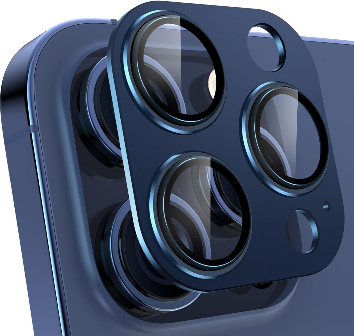 Smasener for Camera Lens Protector for Iphone 15 Pro 6.1In Iphone 15 Pro Max 6.7In,9H Tempered Glass Integrated Full Coverage Camera Cover for Iphone 15 Pro 6.1In Iphone 15 Pro Max 6.7In[Blue Titanium]