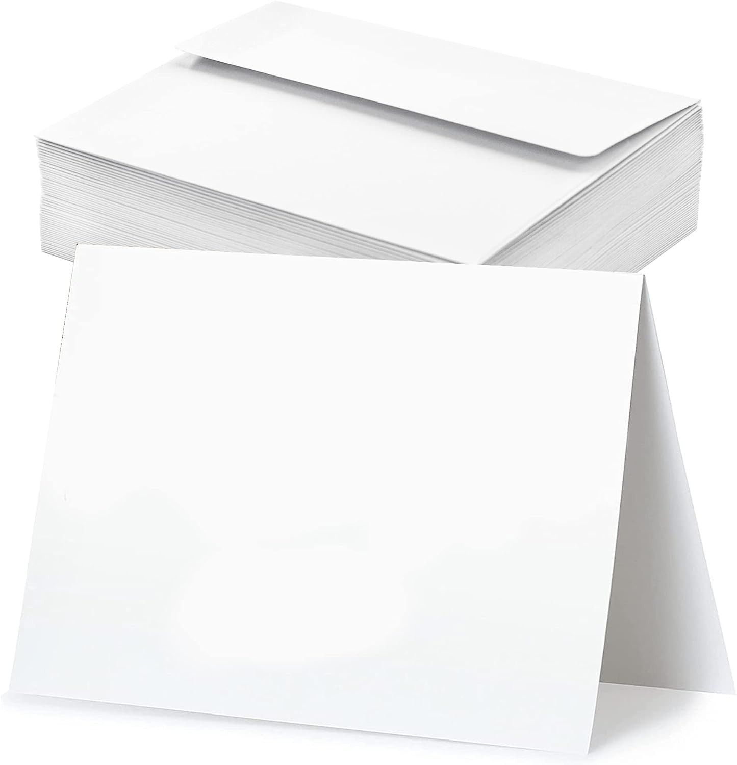 VANRA White Blank Greeting Cards with Envelopes 10.8X14 Cm 100 Pack White Cardstock with A2 Envelopes Bulk Self Seal for DIY Thank You Cards, Wedding Invitations Cards (4.25X5.5 Inches)