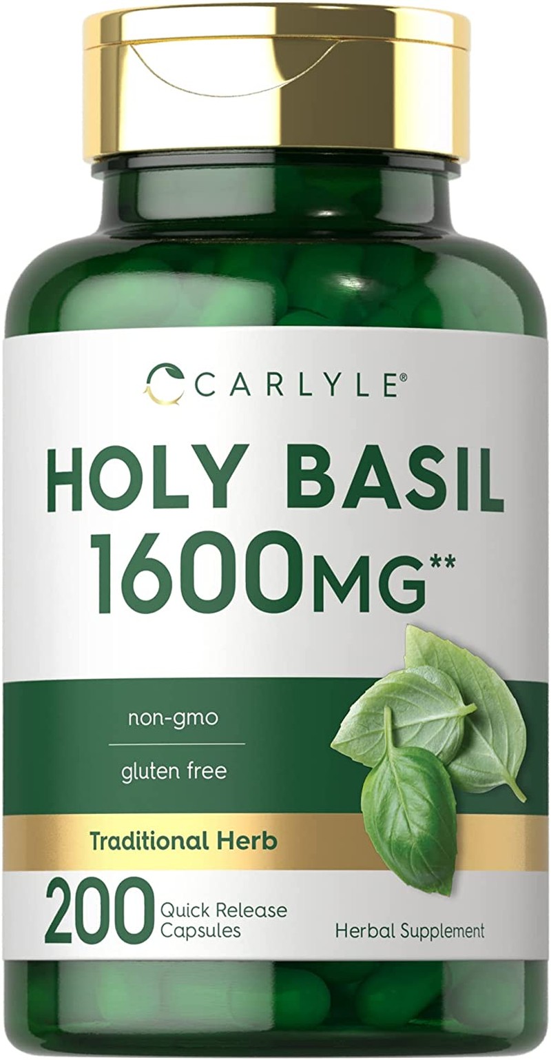 Carlyle Holy Basil 1600 Mg | 200 Capsules | Holy Basil Leaf Extract | Herbal Supplement | Non-Gmo, Gluten Free