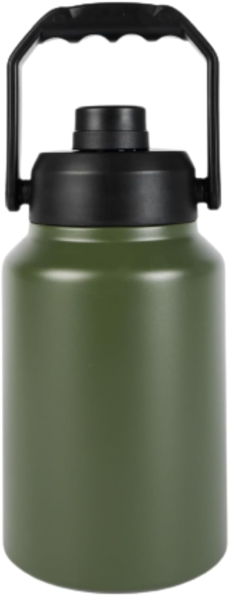 2L Insulated Water Bottle, Large 2 Litre Stainless Steel Water Bottle, Drink Bottle -Army Green- Double Wall Vacuum Insulated Bottles with Carry Handle – Keeps Drinks Hot or Cold for 12Hrs – Gym, Camp