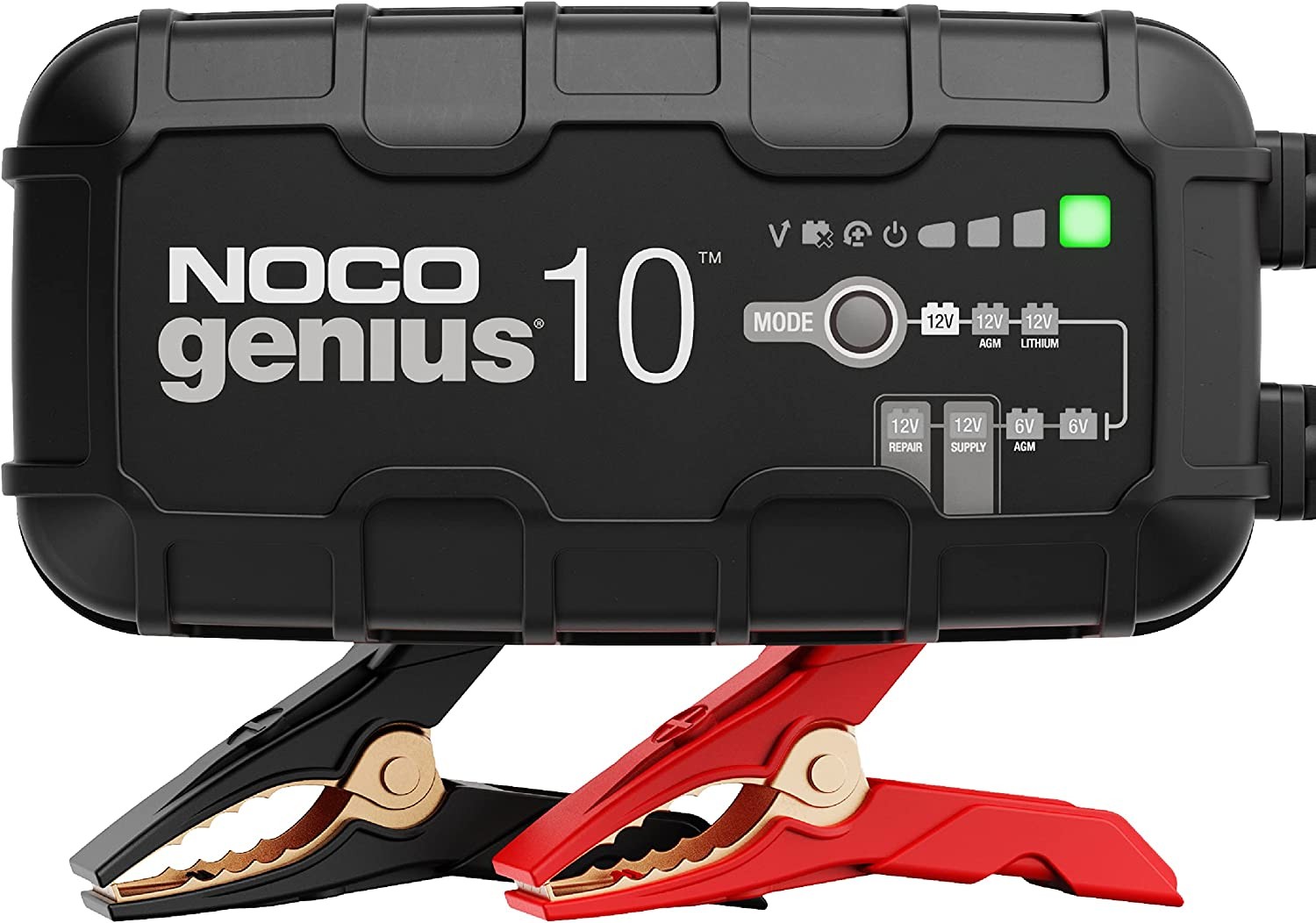 NOCO GENIUS10AU, 10A Smart Battery Charger, 6V and 12V Portable Car Battery Charger, Battery Maintainer, Trickle Charger and Desulfator for Automotive, Motorcycle, Motorbike, AGM and Lithium Batteries