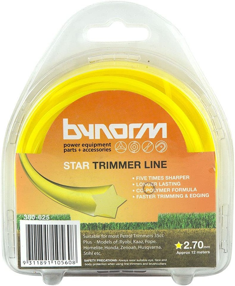 Bynorm 380-625 Star Trimmer Line, 2.7 Mm Size, Yellow