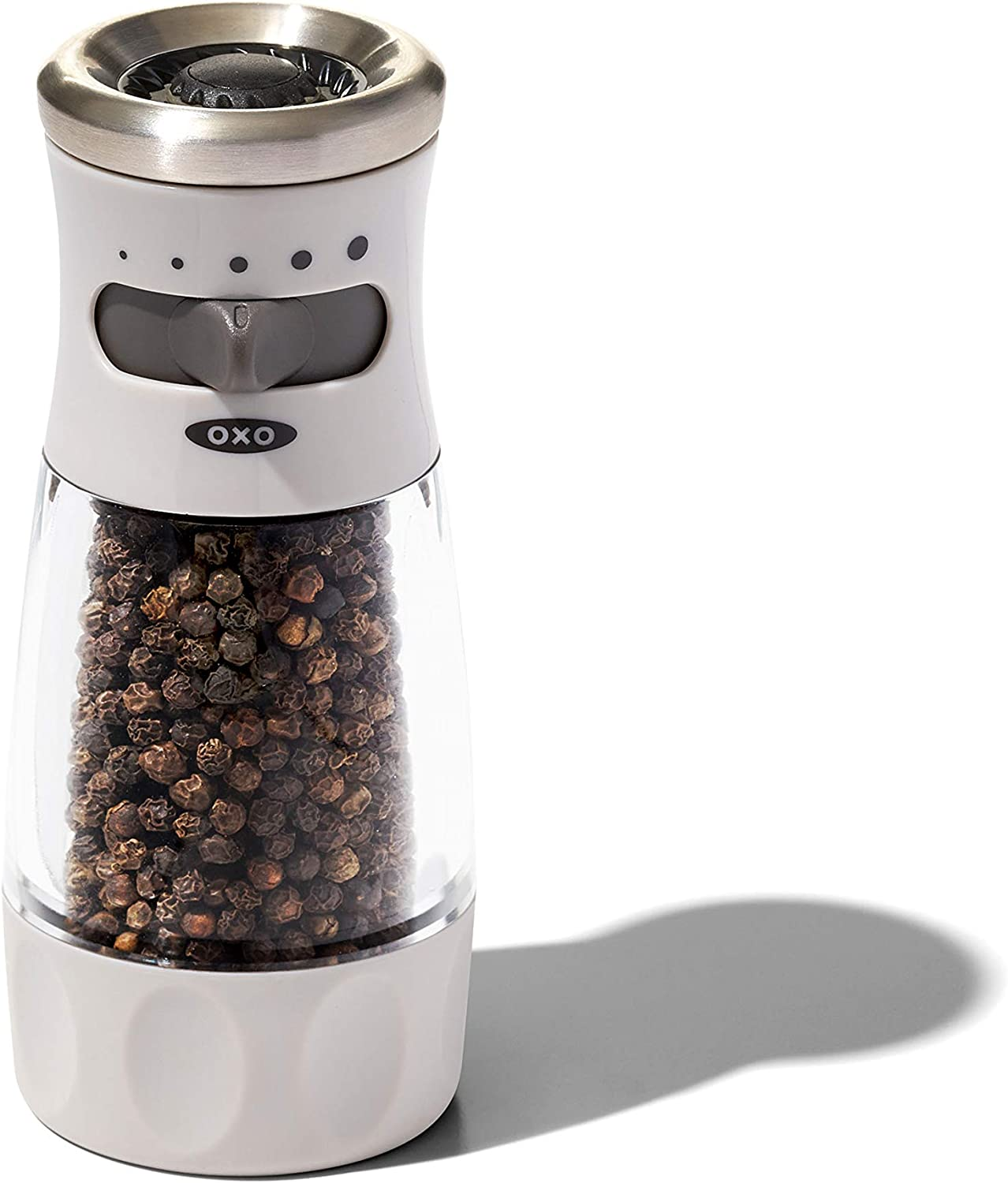 New OXO Good Grips Contoured Mess-Free Pepper Grinder Gray