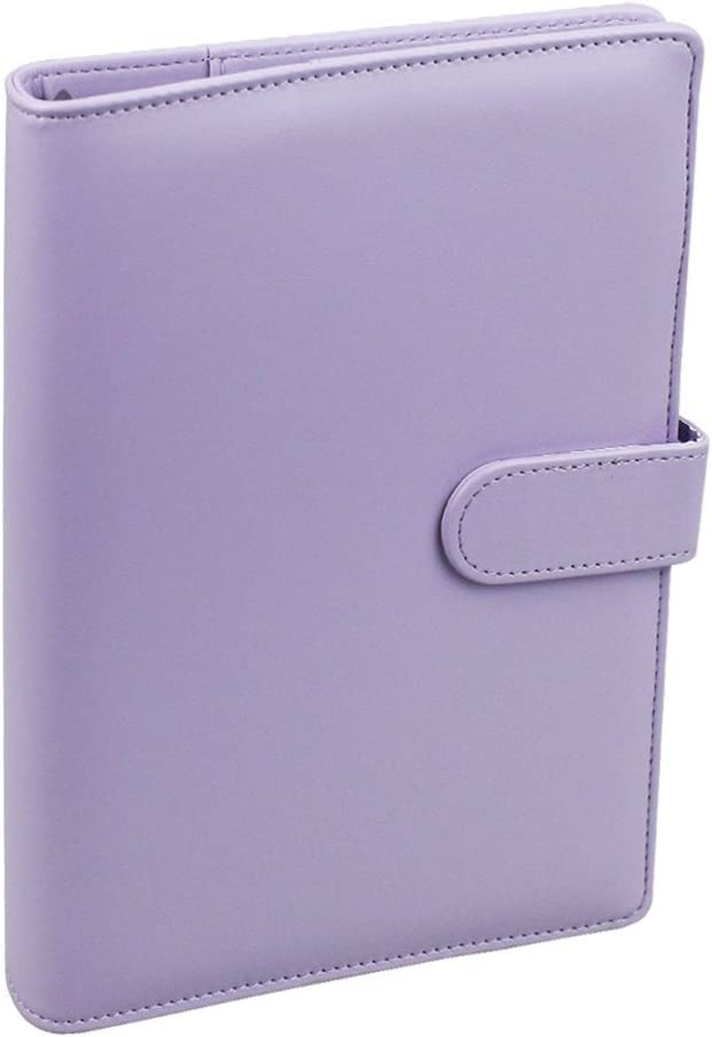 Acemedia A5 PU Leather Binder 6-Ring Notebook Binder Cover for A5 Filler Paper, Refillable A5 Binder with Magnetic Buckle Closure, Purple [Inner Paper Not Included.] (Purple)