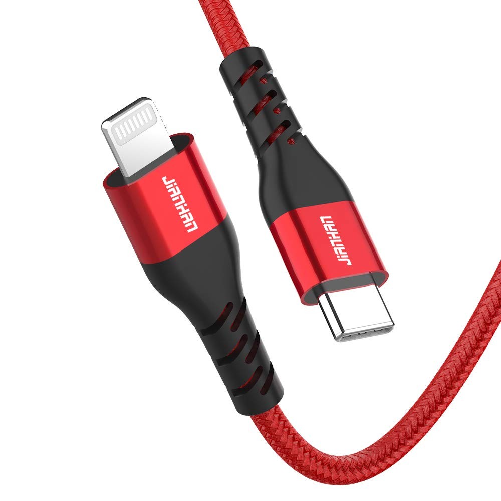 USB C to Lightning Cable,Jianhan [Apple Mfi Certified] 2M/6.6Ft Type C to Lightning Charging Cord for Iphone 14/13/13 Pro/12/12 Pro/Pro Max/Mini,11/11 Pro/Pro Max,X/Xr/Xs Max (Red)