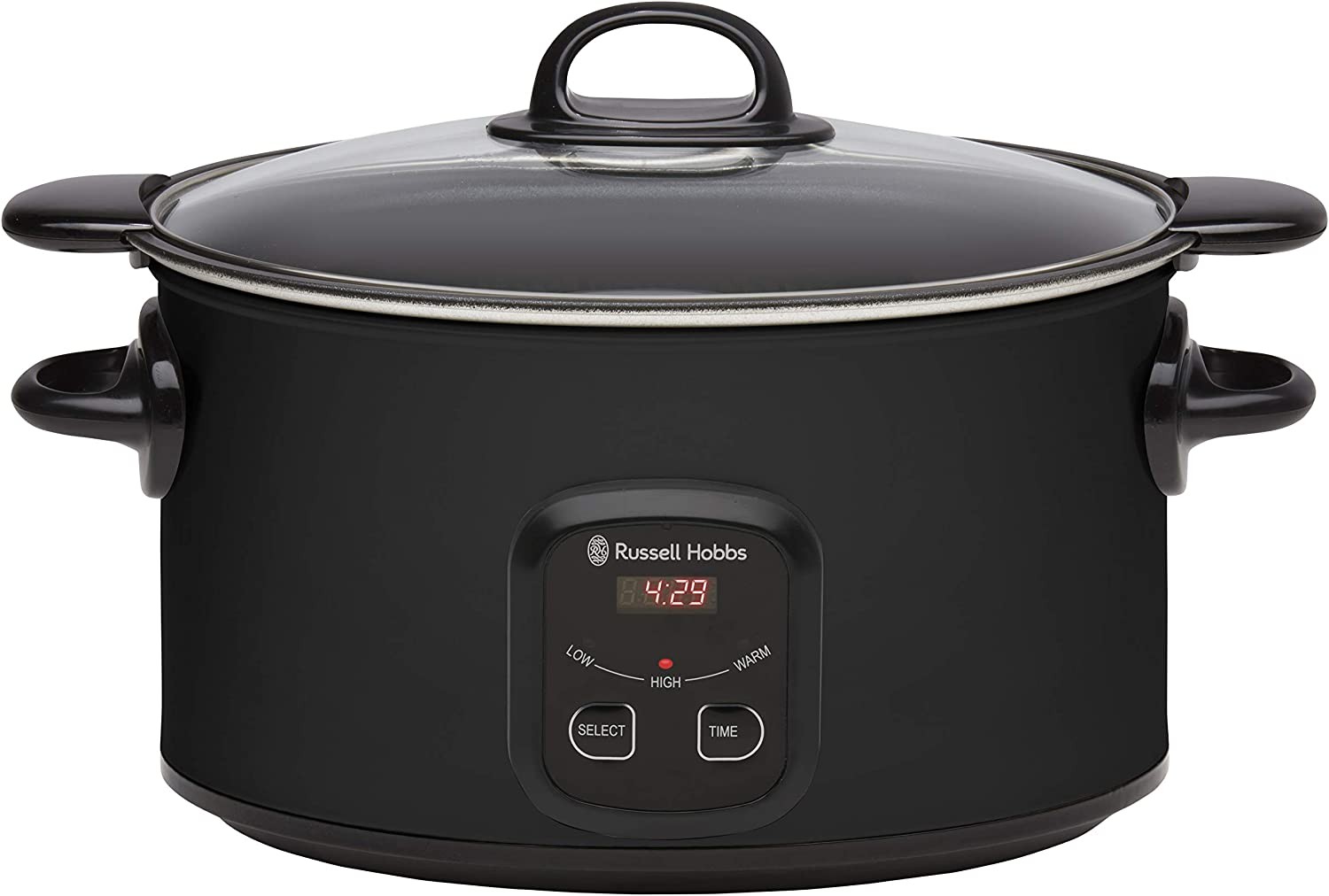 Russell Hobbs 6L Searing Slow Cooker, RHSC650BLK, Digital 3 Heat Settings and Timer, Dishwasher Safe Non-Stick Pot, Cooks 8 Servings, Serve Straight to Table – Matte Black