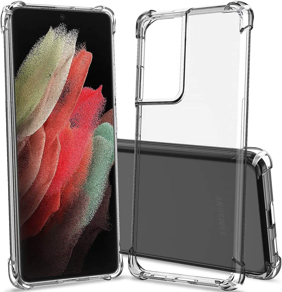 T Tersely Clear Case Cover for Samsung Galaxy S21 Ultra 5G, Soft Slim Fit Crystal Bumper Case with Shockproof Protective Corner, Wireless Charging Compatible for Samsung Galaxy S21 Ultra 5G 6.8 Inch