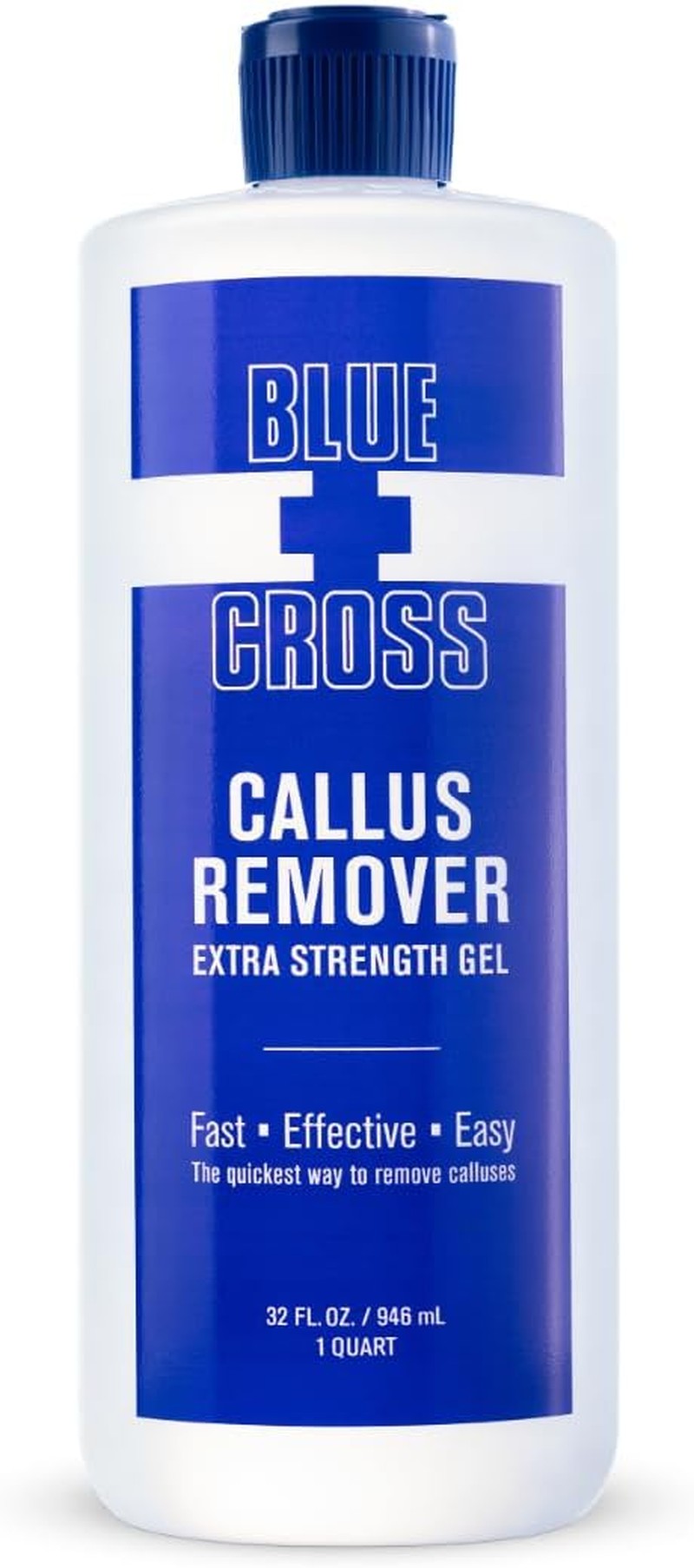 Blue Cross Professional Nail Care, Extra Strength Callus Remover Gel for Heel or Feet, File, Shaver, Scrubber & Pumice Stone Alternative for at Home Manicure/Pedicure Results, Pro Size 946Ml, 32 Ounce