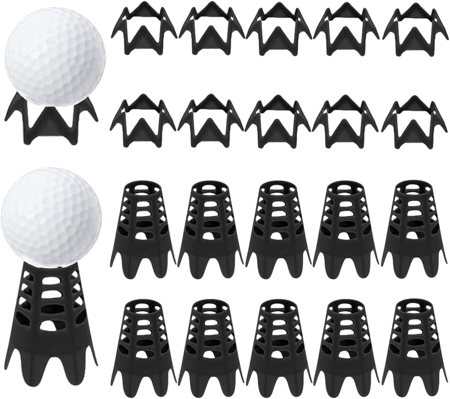 20Pcs Golf Simulator Tees for Home Indoor Golf Practice Training, Golf Mat Tees for Winter Turf and Driving Range, Pack of 10 Tall & 10 Short